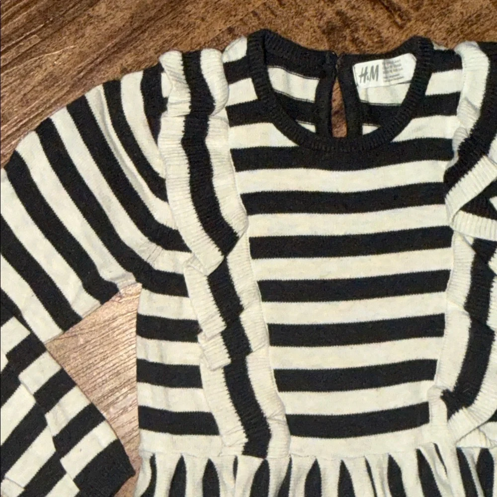 H&M Black and White Striped Kids Dress